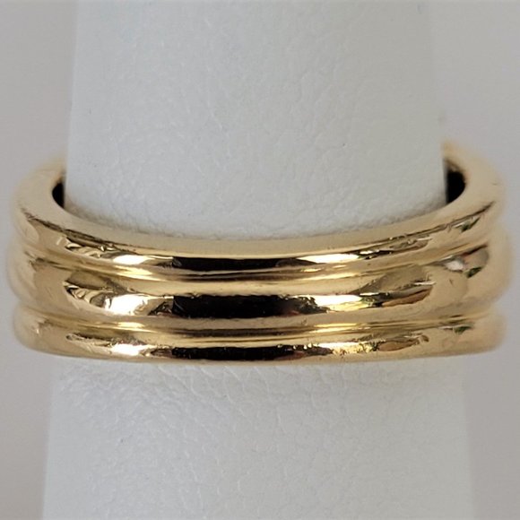 Vintage Tiffany & Co 18K Yellow Gold Diamond Signature X Band Ring - Picture 10 of 16
